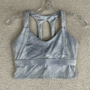 Born Primitive Gray Tie-Dye Sports Bra Extended Crop Thick Strap Womens S